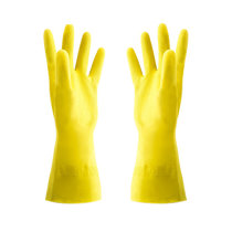 居家防水家务手套厨房清洁耐用加长胶手套家用洗衣洗碗胶皮手套(黄色 XL)