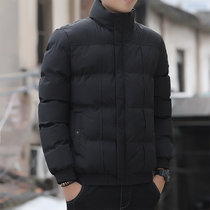 潮牌男士羽绒服2021年冬季新款韩版棉衣加厚潮流保暖短款外套(黑色 4XL)