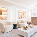 MOANRO北欧设计师简约布艺沙发单人位客厅小户型卧室白色沙发椅子(布艺 单人沙发 83x83x74)