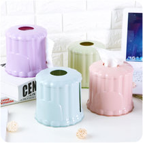 塑料北欧创意桌面抽纸竖放抽纸筒卫生纸家用餐纸巾盒lq0363(紫色)