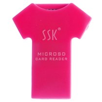 飚王（SSK）SCRS052 T恤型TF读卡器（红色）（外观新颖独特，色彩多样；配带挂绳，便携，使用简单)