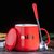 创意陶瓷杯 马克杯 咖啡杯水杯带盖勺子礼盒套装定制礼品广告LOGOkb6(红色milk+瓷盖+专属勺)