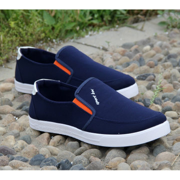 布鞋男款夏拼色布面男鞋低帮男士休闲鞋中老年爸爸鞋蓝色43