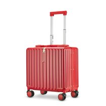 铝框箱子行李箱学生拉杆箱24寸女旅行箱20寸登机拉箱密码箱小清新(18寸（可登机） 大红铝框（18寸）)