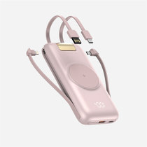 新款P2无线充电宝手机自带线两万毫安22.5W超级快充数显支架移动电源(粉色 P2充电宝 一万毫安)