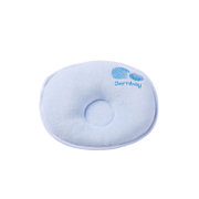 贝贝怡 新生儿定型枕婴儿枕头防偏头天鹅绒宝宝圆形定型枕141P042(淡蓝 均码)