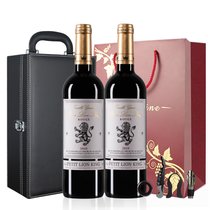 小狮王法国干红葡萄酒 法国原瓶进口红酒13度 13%vol 2019年(双支礼盒装)