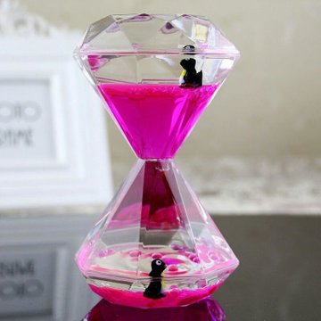 抖音同款压神器创意液体油漏沙漏油滴水滴摆件闺蜜情人节礼品袋钻石