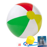 美国INTEX59030 四色沙滩/海滩/透明充气球 直径61(标配+简易脚泵+修补套装)