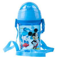Disney/迪士尼卡通背带吸管杯 儿童水杯宝宝水杯/按键背带小学生水壶(蓝色按键背带400ml)