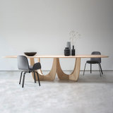 北欧简约表情设计实木餐桌家用大户型6-8人饭桌长方形工作台桌子(橡木 原木色 220x100x75)