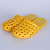 SUNTEK韩版平底家居平跟拖鞋女夏包头洞洞软底防滑浴室塑料包脚凉拖鞋(39 黄色)