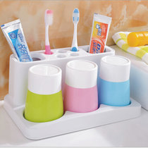 三口之家洗漱套装 糖果色牙刷架 创意牙刷架