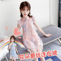 女童旗袍夏季2021新款洋气儿童连衣裙夏装中国风裙子小女孩汉服裙(粉色 160)
