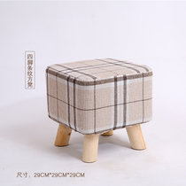 优涵 实木小凳子儿童小椅子矮凳换鞋凳多色蘑菇凳创意小板凳垫凳(四脚条纹方凳)