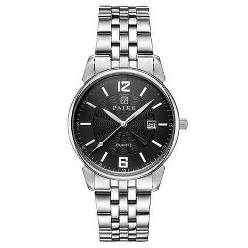 石英情侣表钢带单日历时尚品牌防水手表96922银色黑面男款返回商品页