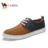 camel骆驼男鞋 韩版时尚板鞋磨砂牛皮休闲鞋舒适潮鞋 新款 A612138080(棕/灰 38)