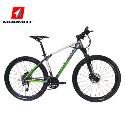 MARMOT土拨鼠变速自行车山地车男女式单车铝合金自行车车27速(浅绿色 标准版)