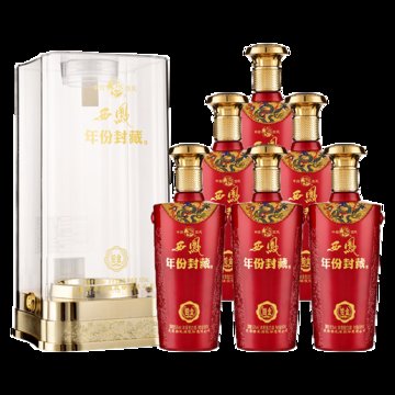 西凤年份封藏铂金52度浓香型高度白酒粮食酿造喜酒商务酒水500ml6瓶