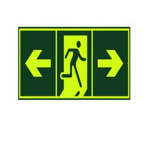 俊采云JCY-69 消防通道应急疏散指示贴楼梯逃生标识墙贴 安全出口（双向）墙贴(深绿 JCY-69)
