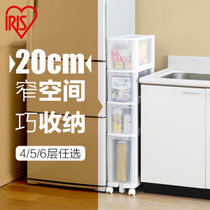 爱丽思IRIS 日本进口夹缝抽屉式收纳柜厨房卫生间整理柜多层带轮BKC(6层 白色)