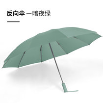 TP反向十骨雨伞女男反向伞汽车晴雨伞可折叠遮阳反面纯色简约伞TP7035(暗夜绿)