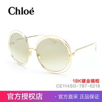 CHLOE 蔻依太阳眼镜 18K镀金限量款墨镜 女款太阳镜圆框 CE114SG