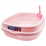 爱丽思宠物树脂塑料猫厕所猫砂盆/猫沙盆单层结团猫砂 NE-550(粉色)
