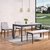 <定制家具>北欧轻奢简约铁艺术自然板陶瓷餐桌椅组合(大理石)