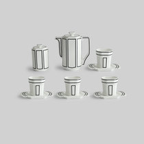 北欧式下午茶茶具套装家用高档陶瓷创意英式骨瓷咖啡具杯壶带托盘(1壶4杯4碟1罐 11件)