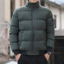 2021新款棉衣男士外套棉袄秋冬季男装潮流短款加厚休闲棉服(军绿色 XL)