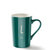创意个性陶瓷马克杯带盖勺咖啡杯家用情侣喝水杯子男生办公室茶杯(墨绿金-L 无盖勺 特价)