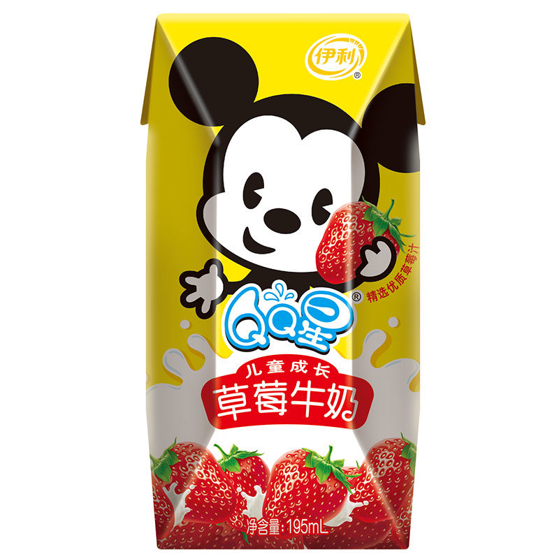 伊利qq星儿童成长草莓牛奶 195ml*12盒/箱图片【图片 价格 品牌 报价