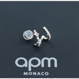摩洛哥 APM Monaco 925银镶晶钻辉煌圆圈耳钉（单只）