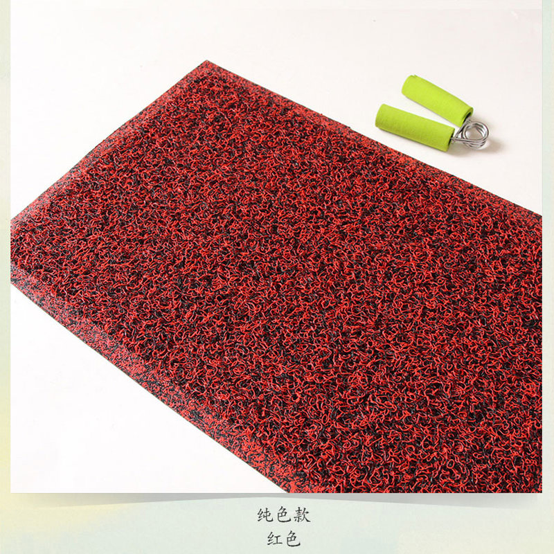 入户门厅厨房玄关卧室地毯 浴室吸水防滑蹭脚垫(纯色款黑红 38*58cm)