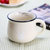 复古创意陶瓷杯大肚杯子 牛奶早餐杯咖啡杯 色釉马克杯可logo定制  大号350ml(白色)(中号竹盖瓷勺)
