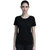 梦邦夏季女士t恤透视性感薄款冰丝一片式无痕透明打底防晒女上衣(黑色 XL)