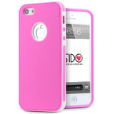 艾思度（iSido）手机保护套保护壳外壳外套苹果iphone5/5s配色边框（粉+白）