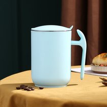 大容量马克杯带盖男304不锈钢咖啡杯女水杯家用茶杯杯子礼盒套装(550ML【天蓝色】送小黄勺)