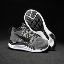 耐克登月5代飞线编织跑鞋NIKE FLYKNIT LUNAR1男女休闲鞋情侣跑步鞋夏季透气运动鞋男鞋女鞋(灰黑 42)