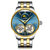 宾格（BINGER）手表男士机械表镂空个性全自动机械表防水时尚腕表(间金蓝面钢带)
