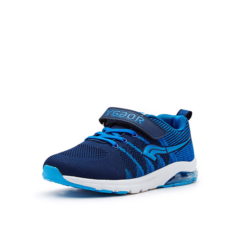 男童鞋永高人男童鞋2018秋季新款小童网面透气运动鞋25码内长16cm深兰