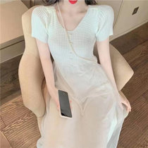 CaldiceKris （中国CK）小众甜美桔梗初恋超仙女森系裙子CK-F1786(白色)