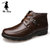 米斯康（MR.KANG）男鞋休闲鞋 高帮棉皮鞋加绒保暖鞋子冬季新款335(棕色 39)