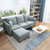 进畅家具 北欧布艺沙发小户型客厅组合整装现代简约三人双人沙发(浅青黑 单人位（乳胶款）)