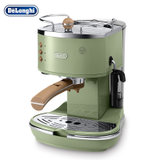 德龙（Delonghi）咖啡机 半自动意式浓缩 手动卡布奇诺奶泡系统 家用 复古泵压式不锈钢锅炉 ECO310绿