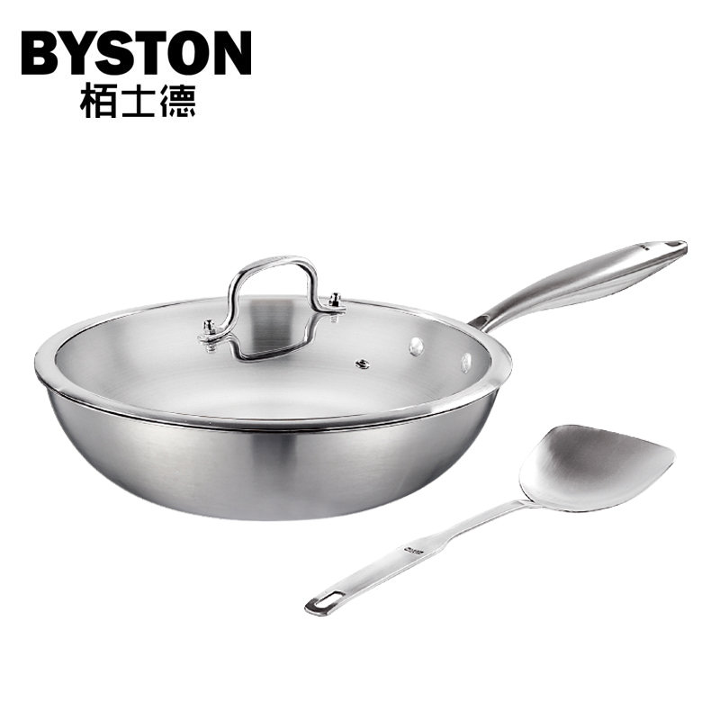 栢士德byston304不锈钢炒锅奥特朗托炒锅bst062图片色32cm