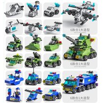 兼容乐高积木男孩女孩拼装汽车玩具儿童小颗粒变形机器人金刚特警玩具(军事系列3件套)