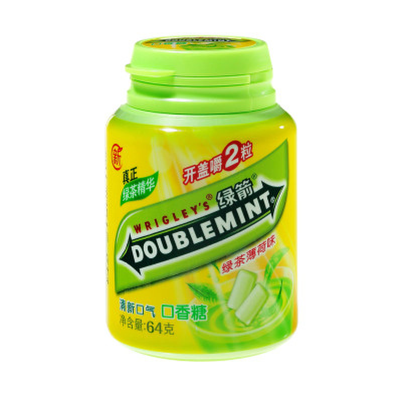 糖果巧克力绿箭绿茶薄荷口香糖64克瓶返回商品页