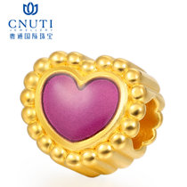 CNUTI粤通国际珠宝 3D硬金999足金幻彩路路通转运珠怦然心动-紫